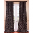 Exclusive Fabrics Astoria Black/Pewter Faux Silk Jacquard Curtain Panel
