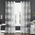 ATI Home Navaro Striped Sheer Grommet Top Curtain Panel Pair