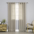 Aurora Home Pippin Linen Silver Grommet Top 84-inches Curtain Panel Pair - 52 x 84