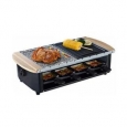 NutriChef PKGRST54 Raclette Grill, Two-Tier Party Cooktop, Stone Plate & Metal Grills