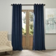 Exclusive Fabrics Midnight Blue Grommet Velvet Blackout Curtain Panel