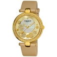 Akribos XXIV Women's Goldtone Diamond Dial Quartz Strap Watch
