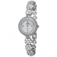 Burgi Women's Quartz Diamond Silver-Tone Bracelet Watch - Silver