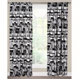 SIScovers Scratch White/Black Cotton/Nylon Curtain Panel (As Is Item)