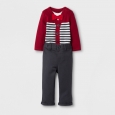 Baby Boys' Bowtie Jersey and Pants Set - Cat & Jack Red Ribbon 3-6 M