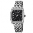 August Steiner Women's Quartz Swarovski Element Crystals Date Indicator Silver-Tone Bracelet Watch