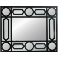 Geometric Openwork Matte Black 29.5-inch Rectangular Wall Mirror