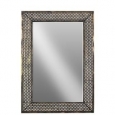 Stylish Rectangular Easel Floor Mirror - Lattice Design Frame Bronze