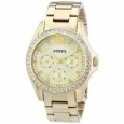 Fossil Women's ES3203 Riley Multifunction Stainless Steel Gold-Tone Watch