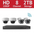 LaView 8-Channel Full HD IP Indoor/Outdoor Wi-Fi Surveillance 2TB NVR System (2) 1080p Bullet and (2) Dome Cameras