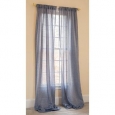Manor Luxe Blue Ridge Sheer Rod Pocket Window Curtain, 52 by 120-Inch, Denim,Single Panel