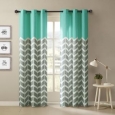 Intelligent Design Rayna Chevron Printed Grommet Top Curtain Panel Pair 42x84 in Yellow(As Is Item)