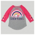 Girls' Shopkins 3/4 Sleeve Raglan T-Shirt - Heather Gray XL