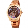 Akribos XXIV Women's Quartz Swarovski Crystal Rose-Tone Stainless Steel Bracelet Watch