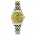 Pre-owned Rolex Women's 6917 Datejust Two-tone Champagne Roman Watch