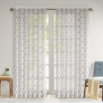 Madison Park Arbor Chainlink Embroidered Sheer Curtain Panel