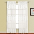 Luxury Collection Valerie Macrame and Sheer Voile Curtain Panel Pair with Valances - 104 x 84