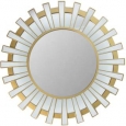 Matte Gold Glass/Plastic Regal Sunburst Decorative Round Wall Mirror