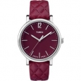 Timex Women's TW2P71200 Originals Matelasse Red and Silvertone Leather Strap Watch
