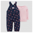 Baby Girls' 2pc Cotton Overall Set - Just One You Made by Carter's Navy/Pink
