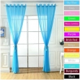 Home Solid Grommet Voile Curtain Sheer Panel Drapes for Window Door Decor
