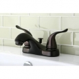 Oil Rubbed Bronze Double-lever Handle Bathroom Faucet