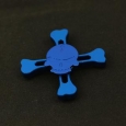 Hand Fidget Spinner - Metal Skull - Stress and Anxiety Reliever - Blue