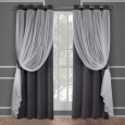 ATI Home Catarina Layered Blackout and Sheer Curtain Panel Pair w/ Grommet Top