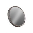 Metal Round Wall Mirror, Floral Pierced Metal Design Sides - Silver