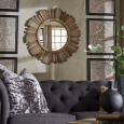 Canyon Round Reclaimed Wood Starburst Wall Mirror iNSPIRE Q Modern