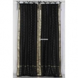 Black Tie Top Sheer Sari Curtain / Drape / Panel - Pair