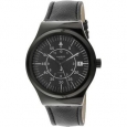 Swatch Men's Sistem Slate YIB400 Black Leather Swiss Quartz Fashion Watch