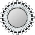 Decorative Matte Black 25.5-inch Round Sunburst Wall Mirror