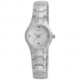 Akribos XXIV Women's Slim Ceramic Quartz White Bracelet Watch - Silver
