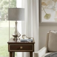 Madison Park Sloane Silver Table Lamp with Grey Drum Shade