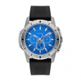 Caravelle NY Men's 43A138 Stainless Chronograph Blue Dial Silicone Strap Watch