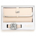 Ashley Princess Women's Faux Leather Stainless Steel Wallet and Watch Set