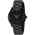 Michael Kors Women's MK3587 Mini Slim Runway Black Dial Black Stainless Steel Bracelet Watch