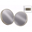 Radiant Metal Round Wall Mirror Set of Two Tarnished- Silver