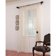 Exclusive Fabrics Signature Havannah Natural Striped Linen and Voile Weaved Sheer Curtain (As Is Item)