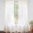 DriftAway Ellie White Voile Sheer Window Curtains (set of 2)