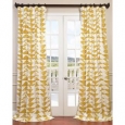 Exclusive Fabrics Triad Gold Printed Cotton Twill Curtain Panel 120
