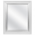 MCS Industries White Woodgrain Wall Mirror with Silver Leaf Accent