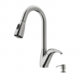 VIGO Romano Stainless Steel Pull-Down Spray Kitchen Faucet with Soap Dispenser