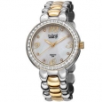 Burgi Women's Swiss Quartz Diamond Stainless Steel Two-Tone Bracelet Watch