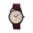 Simplify 4900 Leather Band Watch Plum Leather/Black