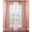 Exclusive Fabrics Zara Taupe Patterned Sheer Curtain Panel