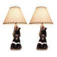 Pair of Bedtime Story Black Bear 23 Inch Tall Table Lamps - Brown