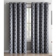 HLC.ME Lattice Print Blackout Grommet Curtain Panel Pair