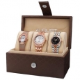 August Steiner Women's Quartz Diamond Stainless Steel Rose-Tone Bracelet Watch Set